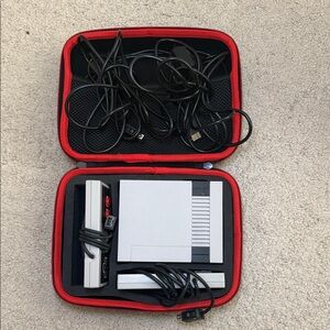 Nintendo Mini Console 620 built in classic games with Red and Gray Case